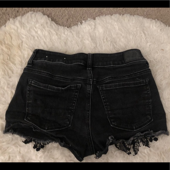 Black American Eagle Lace Detail shorts - Picture 2 of 2